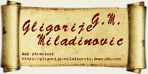 Gligorije Miladinović vizit kartica